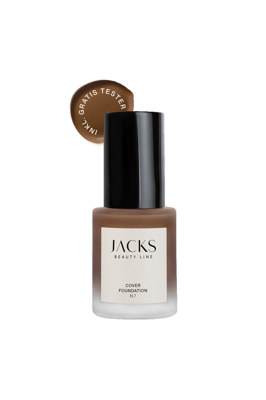 #farbwunsch_n-7, JACKS beauty line Cover Foundation Flakon Farbe N.7 als Freisteller