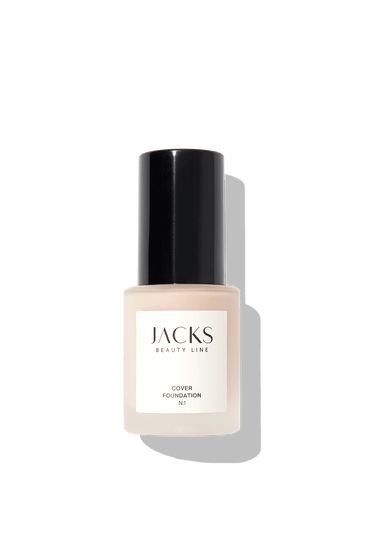 Cover Foundation #farbwunsch_n-1, JACKS beauty line Cover Foundation Flakon Farbe N.1 als Freisteller