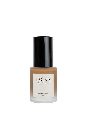 Cover Foundation #farbwunsch_n-7, JACKS beauty line Cover Foundation Flakon Farbe N.7 als Freisteller