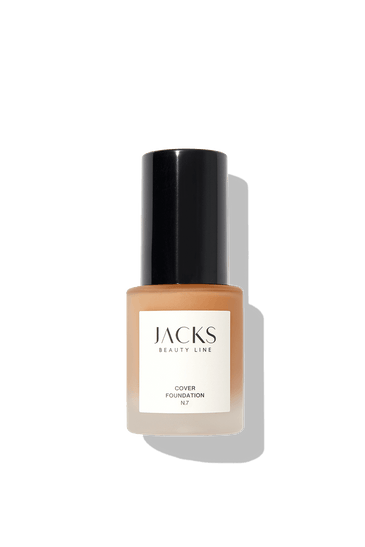 Cover Foundation #farbwunsch_n-7, JACKS beauty line Cover Foundation Flakon Farbe N.7 als Freisteller