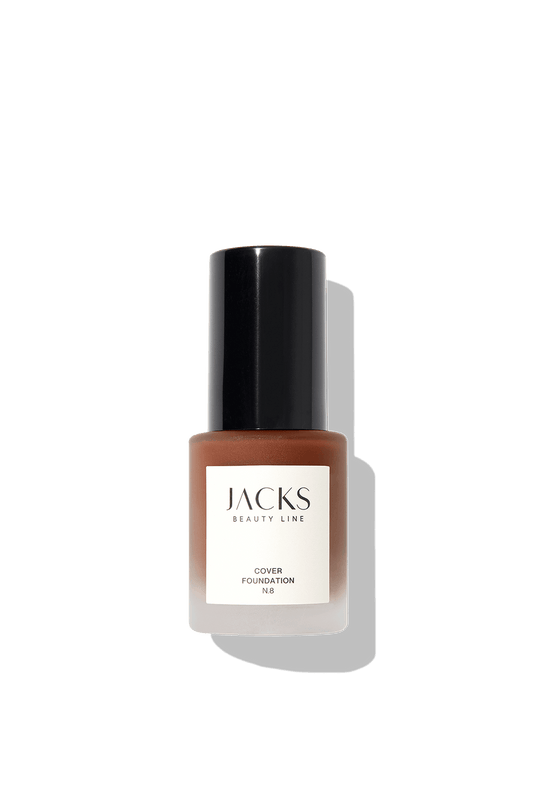 #farbwunsch_n-8, JACKS beauty line Cover Foundation Flakon Farbe N.8 als Freisteller