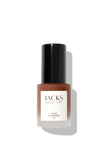 Cover Foundation #farbwunsch_n-8, JACKS beauty line Cover Foundation Flakon Farbe N.8 als Freisteller