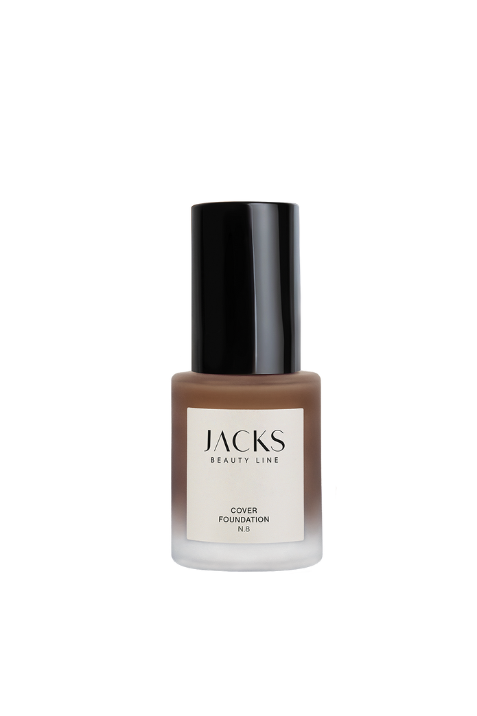 #farbwunsch_n-8, JACKS beauty line Cover Foundation Flakon Farbe N.8 als Freisteller