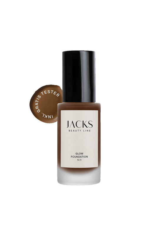 #farbwunsch_n-7, JACKS beauty line Glow Foundation N11 mit Schriftzug inkl. Gratis Tester