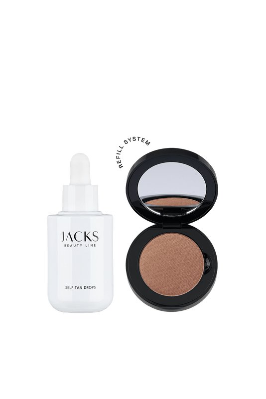 #farbwunsch_glow-bronzer, JACKS beauty line Self Tan Drops und Glow Bronzer