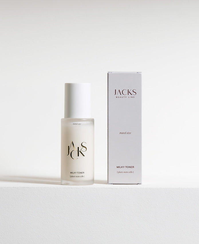 JACKS beauty line Milky Toner mit Pumpspender in Reisegröße