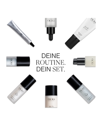 Skincare Set Creator JACKS beauty line Skincare Produkte im Kreis angeordnet