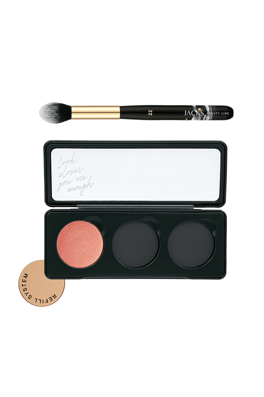JACKS beauty line Face Palette mit 3 Refill Optionen und Multi Blenderpinsel