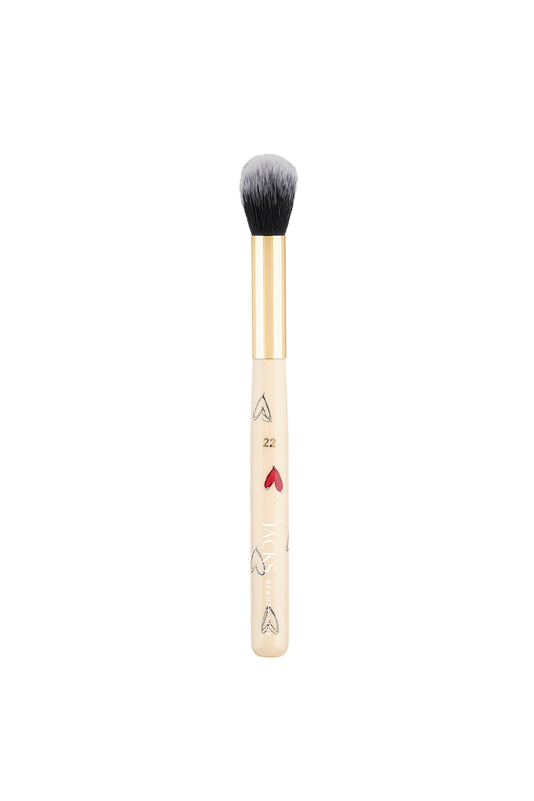 JACKS beauty line handbemalter Multi Blenderpinsel in Beige mit roten und schwarzen Herzen