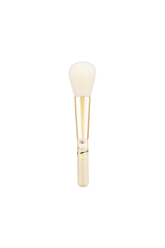 JACKS beauty line handbemalter Mini Präziser Puderpinsel in Beige mit Neongelb