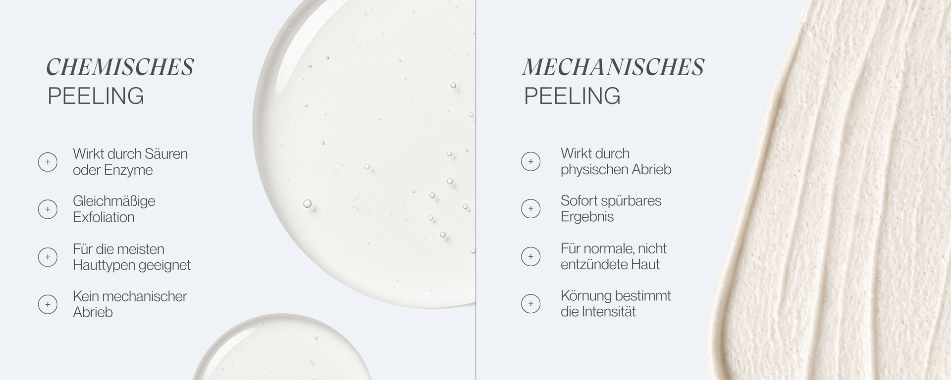 Vorteile chemisches vs mechanisches Peeling im Vergleich
