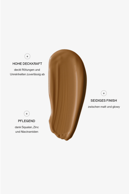 #farbwunsch_n-6, Cover Foundation Swatch der Farbe N.6 mit USPs