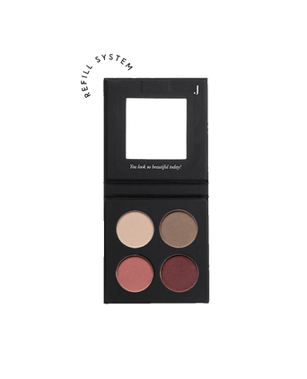 JACKS beauty Line Lidschattenpalette mit 4 neutralen und beerigen Farben 