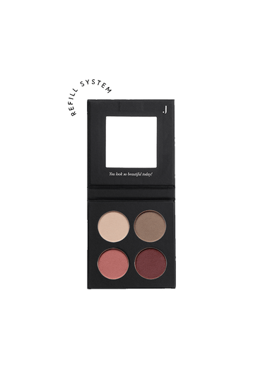 JACKS beauty Line Lidschattenpalette mit 4 neutralen und beerigen Farben 