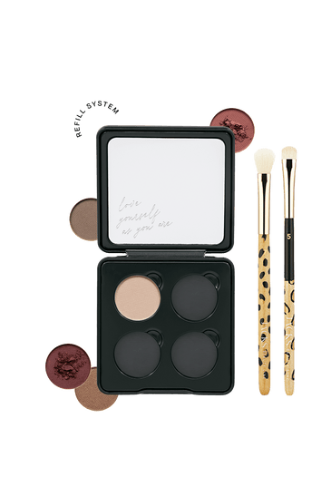 JACKS beauty line individualisierbare Lidschattenpalette und zwei Lidschattenpinsel