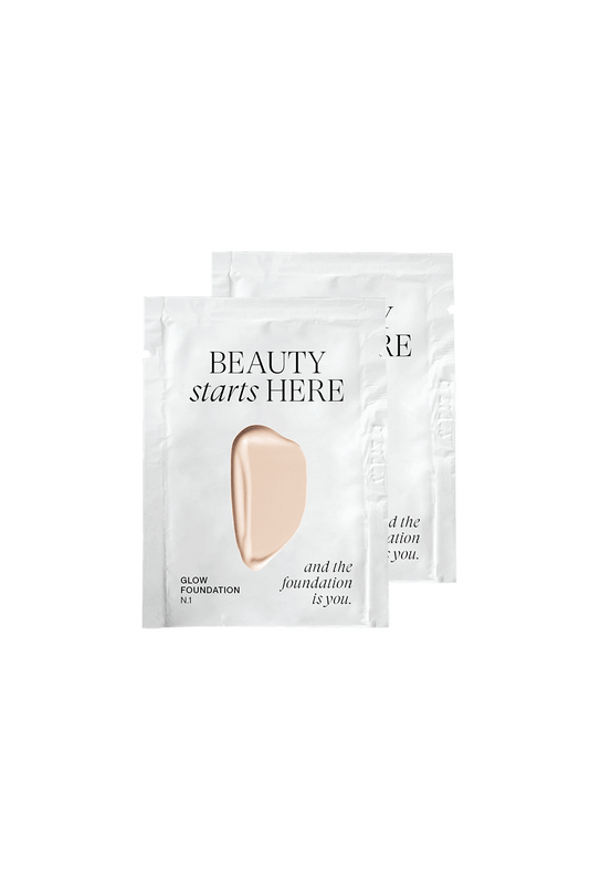 #farbwunsch_sehr-heller-hauttyp, zwei Glow Foundation Sachets in N1