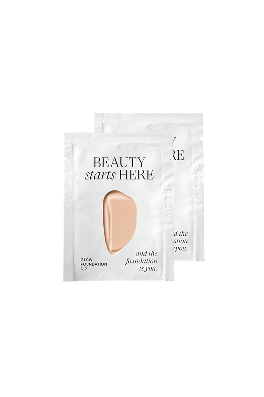 #farbwunsch_heller-hauttyp, zwei Glow Foundation Sachets in N2