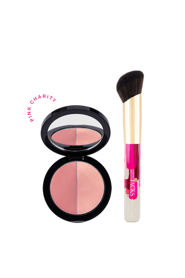 JACKS beauty line Pink Charity Set 2025: Make-up Pinsel und Cream Blush Duo