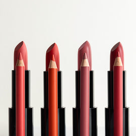 4 ausgedrehte JACKS beauty line Lippenstifte inkl. passendem Lipliner davor