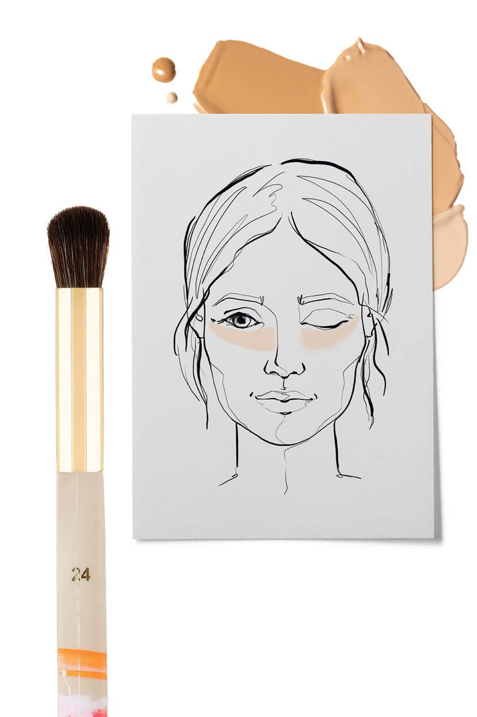 JACKS beauty line handbemalter 24 Concealerpinsel mit Anwendungsgrafik 