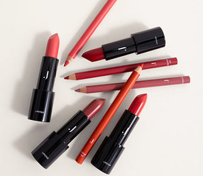 3 JACKS beauty line Lippenstifte in rot-orange mit passenden Liplinern