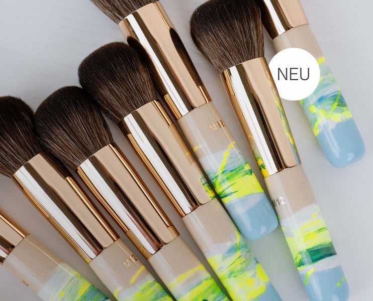 Neue JACKS beauty line Mini Foundationpinsel in beige, neongelb und hellblau