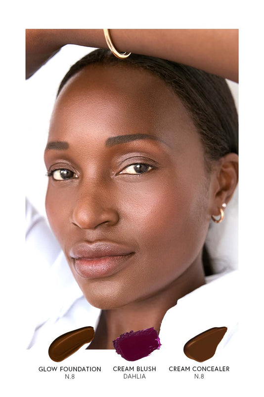 Model Close-up eines Make-up Looks bestehend aus dem JACKS beauty line Glow Set