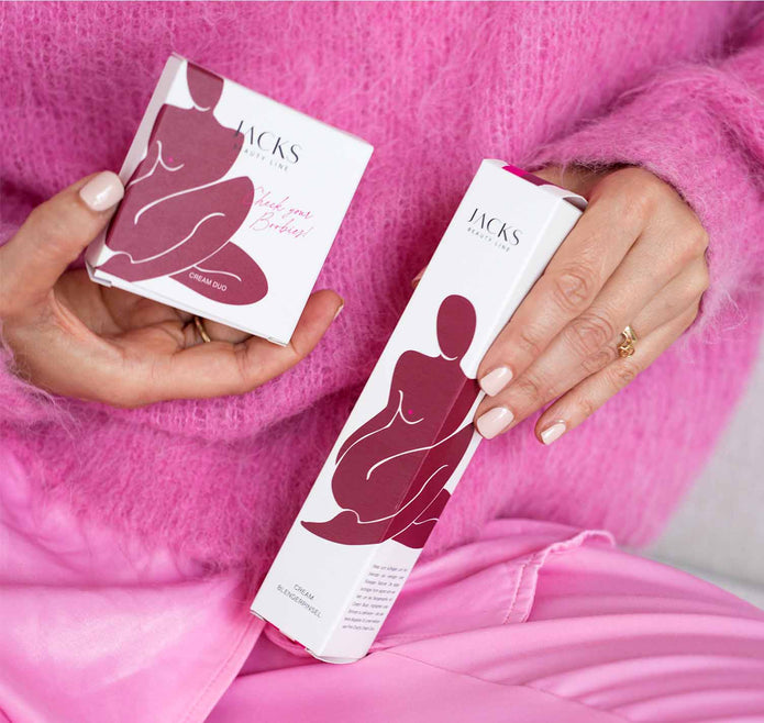 JACKS beauty line Pink Charity Edition 2025 bestehend aus Cream Duo und Cream Blenderpinsel
