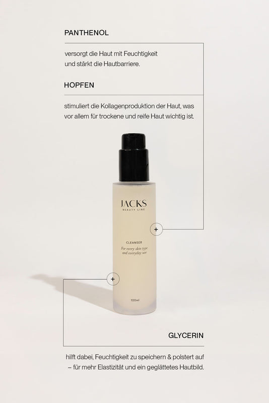 JACKS beauty line Inhaltsstoffe inklusive USPs vom Cleanser