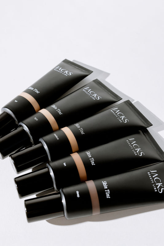 JACKS beauty line Skin Tint Packungen in 5 verschiedenen Farbnuancen