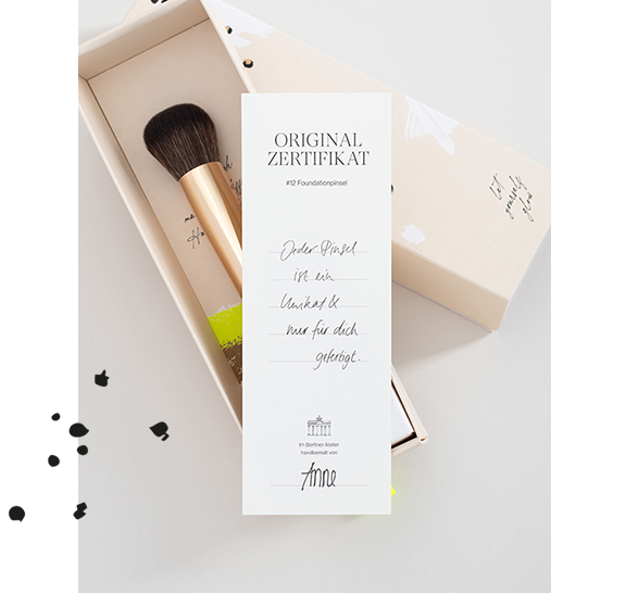 Original Zertifikat vom JACKS beauty line Foundationpinsel 