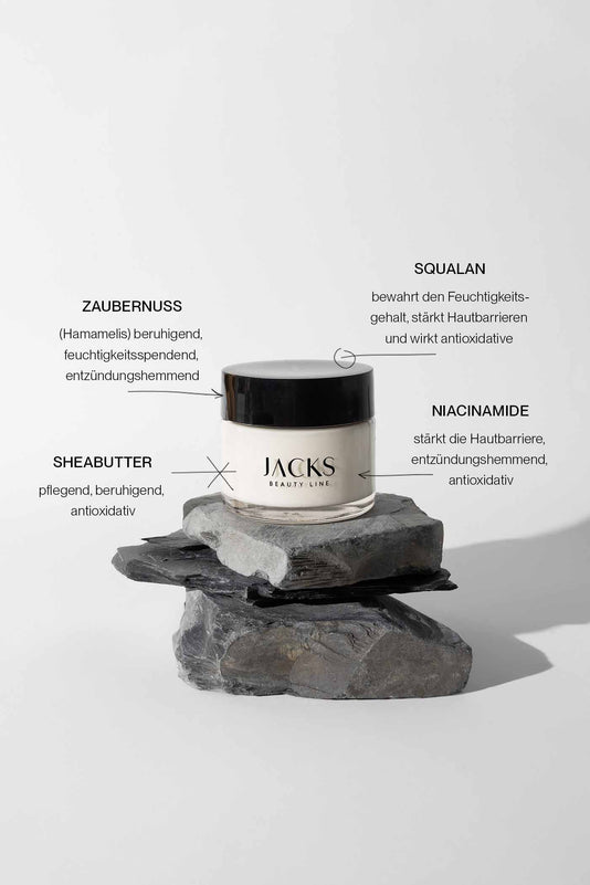 JACKS beauty line Glow Mask Verpackung inklusive Text mit den Inhaltsstoffen