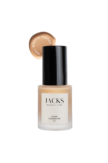 #farbwunsch_n-4, JACKS beauty line Cover Foundation Flakon Farbe N.4 als Freisteller