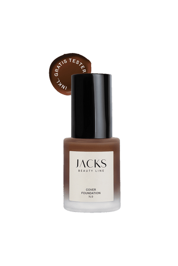 #farbwunsch_n-9, JACKS beauty line Cover Foundation N9 mit Schriftzug inkl. Gratis Tester