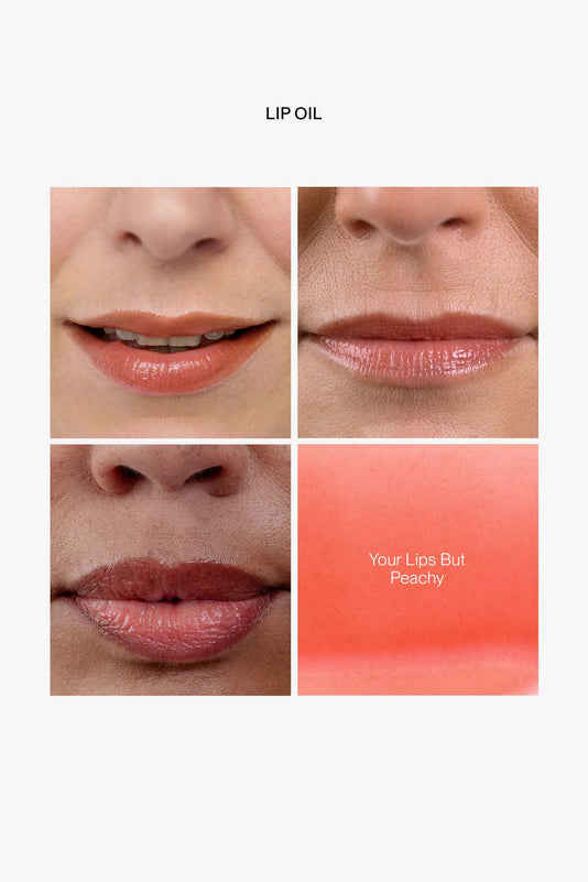 #farbwunsch_your-lips-but-peachy, Lip Oil Your lips but peachy - Vergleich an verschiedenen Lippenfarben