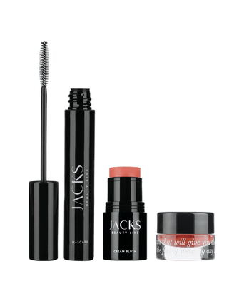 Kennenlernset von JACKS beauty line mit the Mascara, Cream Blush und Lip Oil im Tiegel