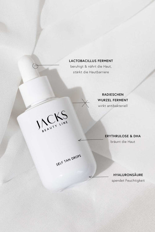 Natürliche Inhaltsstoffe der Self tan Drops von JACKS beauty line