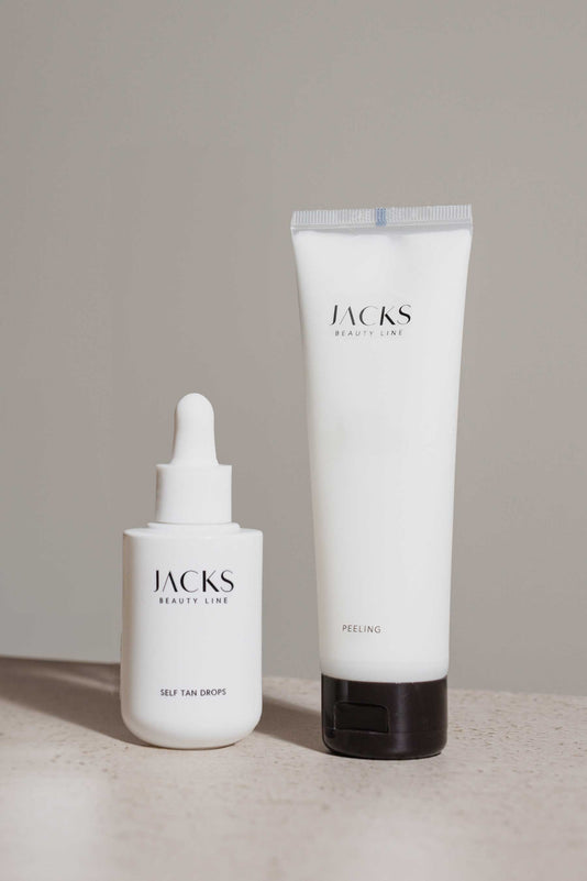 Set aus Self tan Drops und Peeling von JACKS beauty line