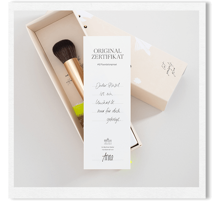Original Zertifikat vom JACKS beauty line Foundationpinsel 